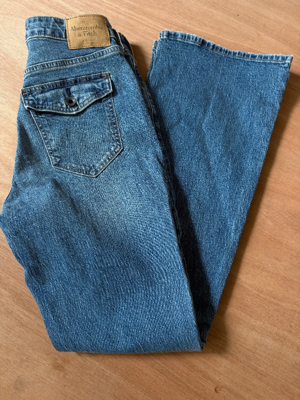NWT Abercrombie & Fitch curve love high rise bootcut jeans 27R flap pockets $110